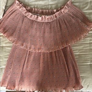 Pink Off-Shoulder Ruffle Top Chloe and Katie